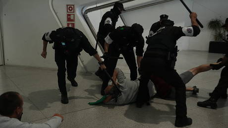 Spanish police clash with Gaza flotilla supporters (VIDEO)