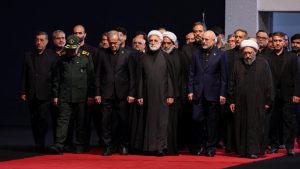 Middle East live: Iranian president pays respects at Khamenei’s remains