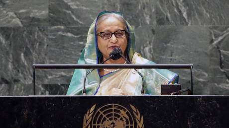 Bangladesh’s ex-PM Hasina makes first public speech after ouster